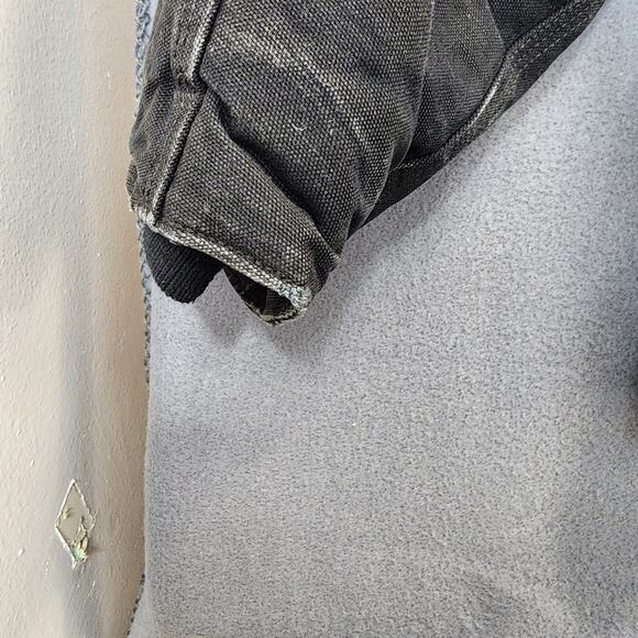 Carhartt Mens Coat Extra Large Black Duck Canvas Quilt Lined Work Chores Grunge - Picture 7 of 12